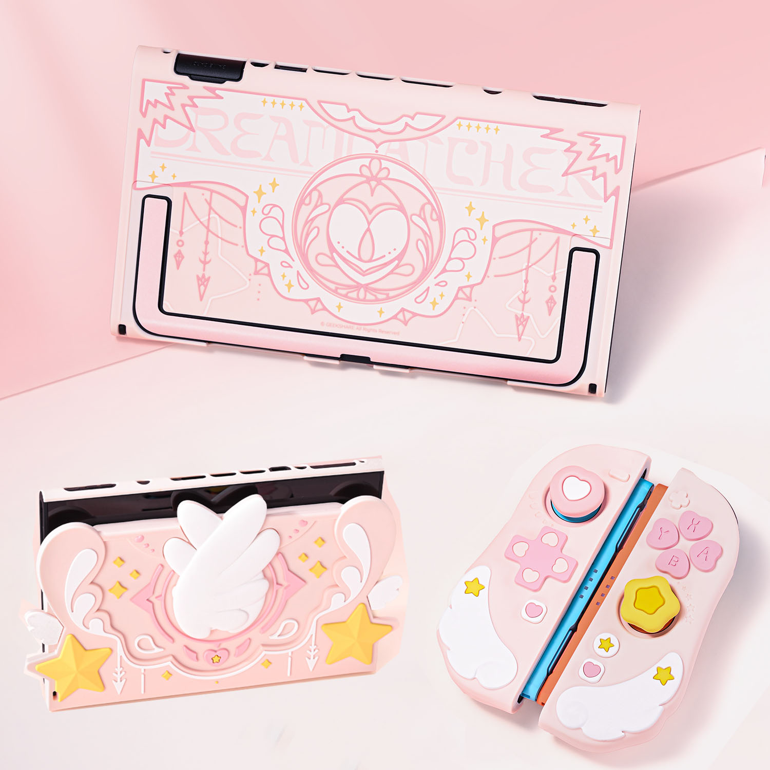 Gaming Console Nintendo Switch 2 - シリコン製TVドック充電器用フルプロテクター、ニンテンドースイッチ2用ハードケースゲーム機ソフトハンドグリップシェル、サムスティックキャップカバー