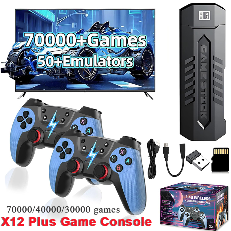 Gaming Console Handheld Retro - X2 レトロゲームスティック 128GB 70000/30000+ゲーム搭載 ワイヤレスコントロール テレビ接続