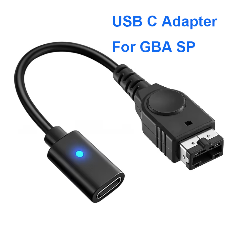Gaming Console Nintendo - 10CM ブラック USB-C 充電アダプター LED インジケーターライト付き