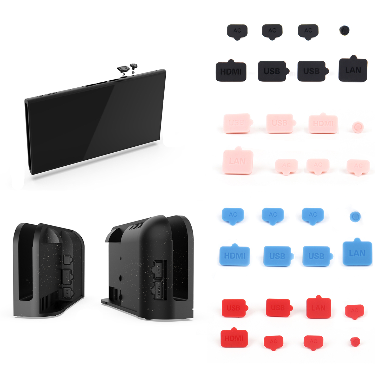 Gaming Console Nintendo Switch 2 - 防塵プラグ シリコン製 USB HDMI Type-C LAN
