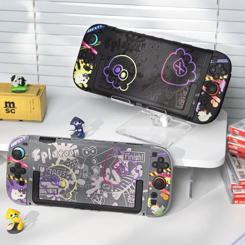 Gaming Console Nintendo - アニメスイッチ保護ケース任天堂スイッチ 2/Oled スプリットコントローラーハードケースジョイコンドックカバーゲームコンソールアクセサリー