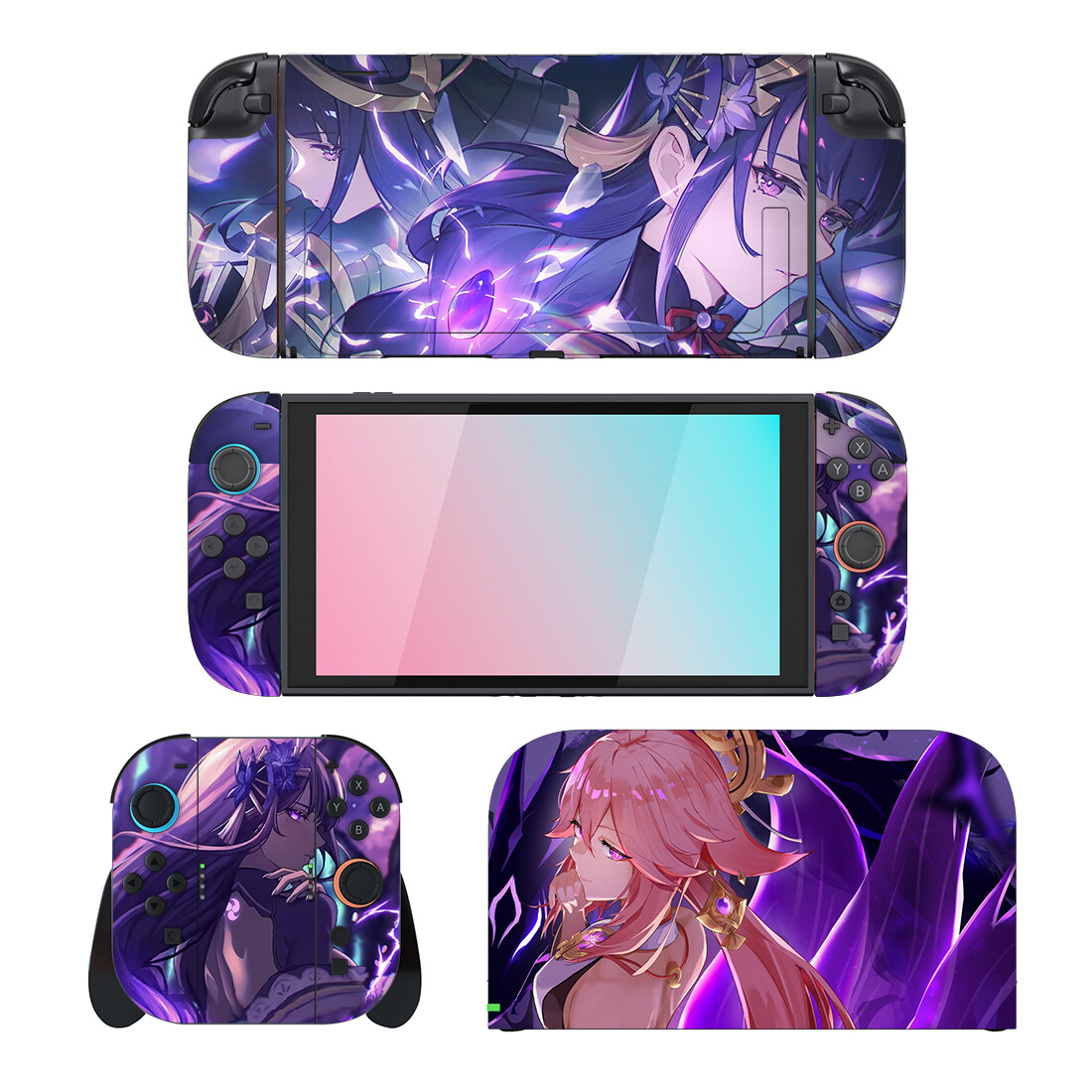 Gaming Console Nintendo Switch 2 - ゲーム原神インパクトプロテクターステッカースキン Nintendo Switch 2 NS コンソールドック充電器スタンドホルダー
