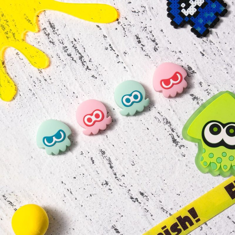親指グリップキャップ スプラトゥーン イカ型 暗闇で光るシリ - Thumb Grip Joystick のレビューと価格