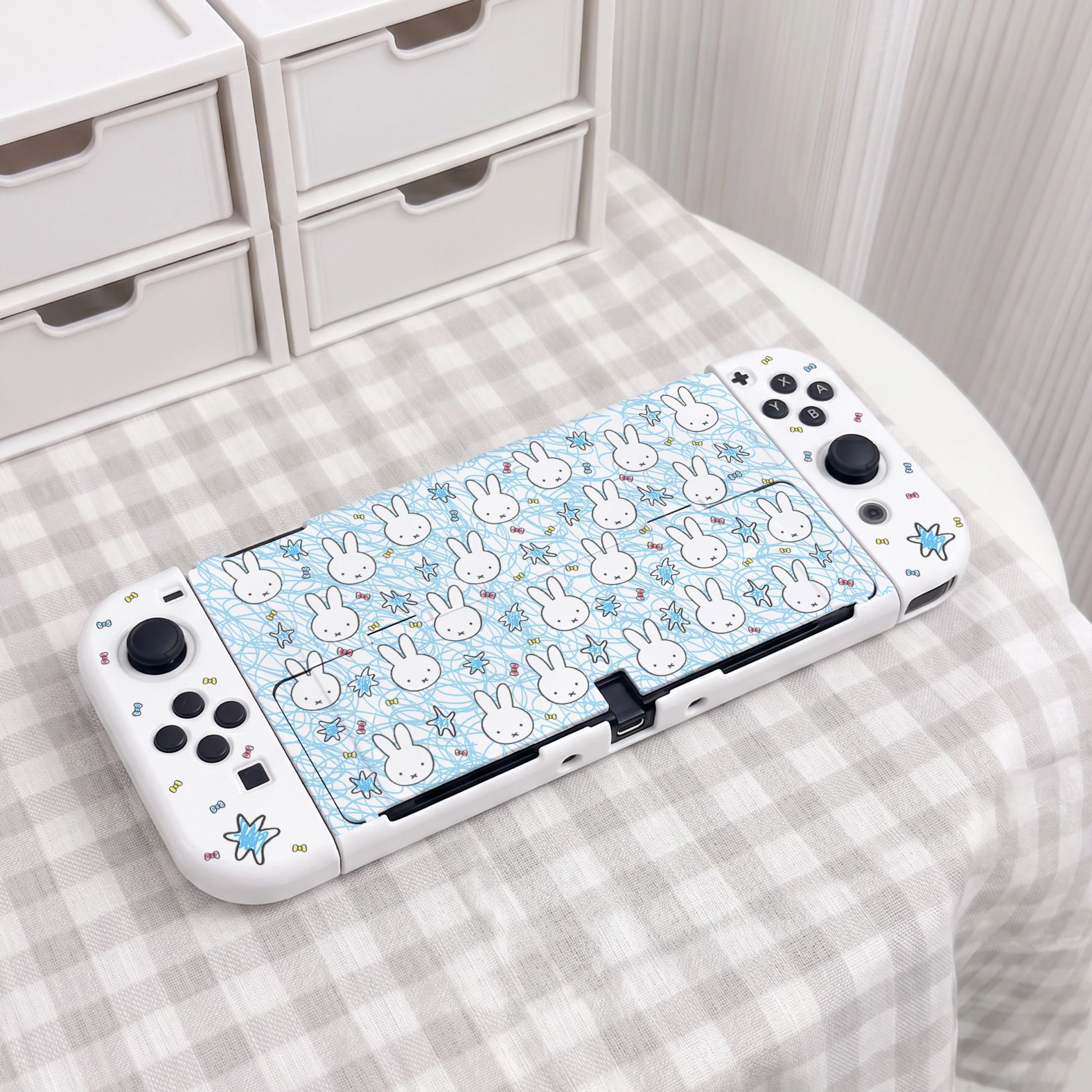 ミッフィー漫画かわいいスプリットスイッチ保護ケースOLED保 - Thumb Grip Joystick のレビューと価格