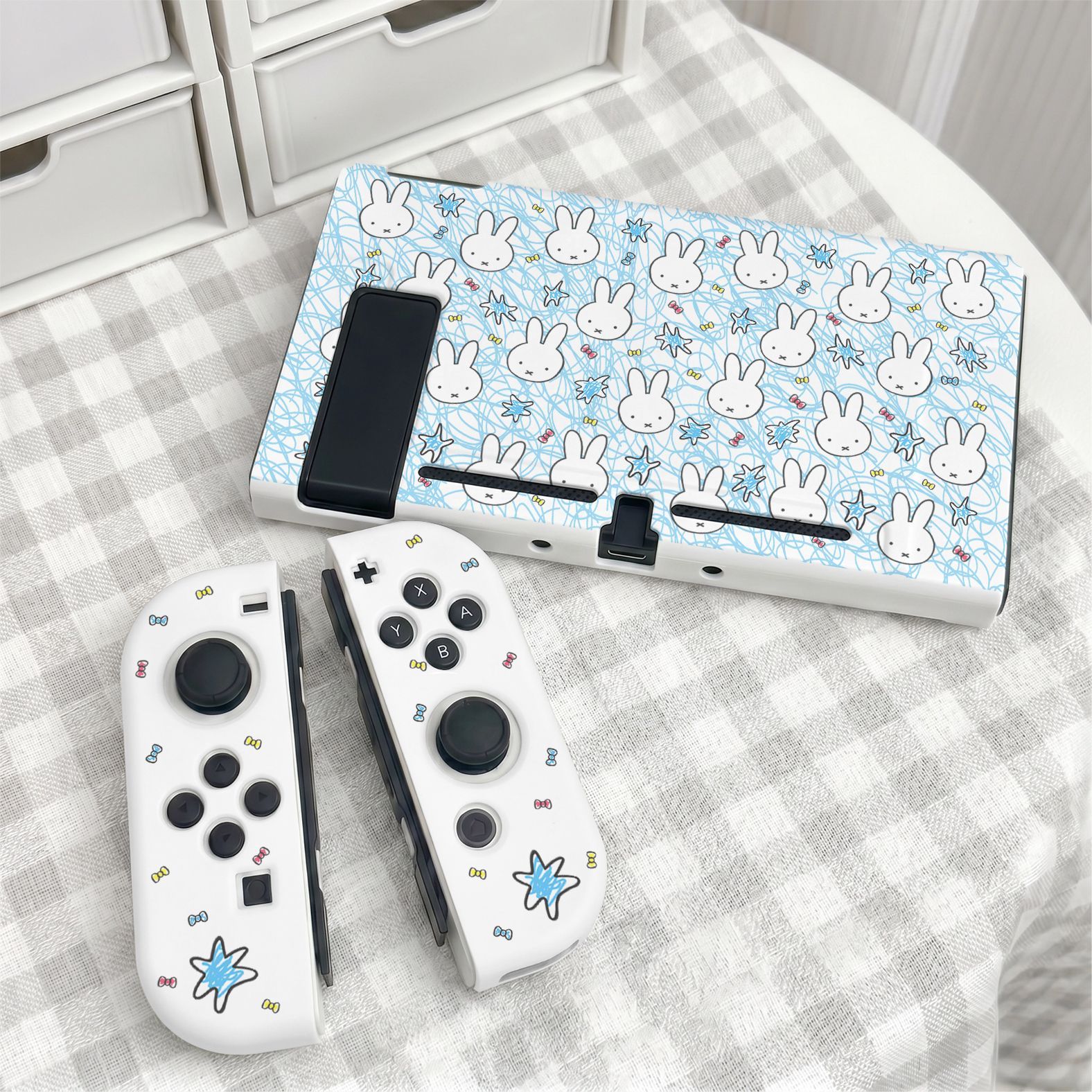 ミッフィー漫画かわいいスプリットスイッチ保護ケースOLED保 - Thumb Grip Joystick のレビューと価格