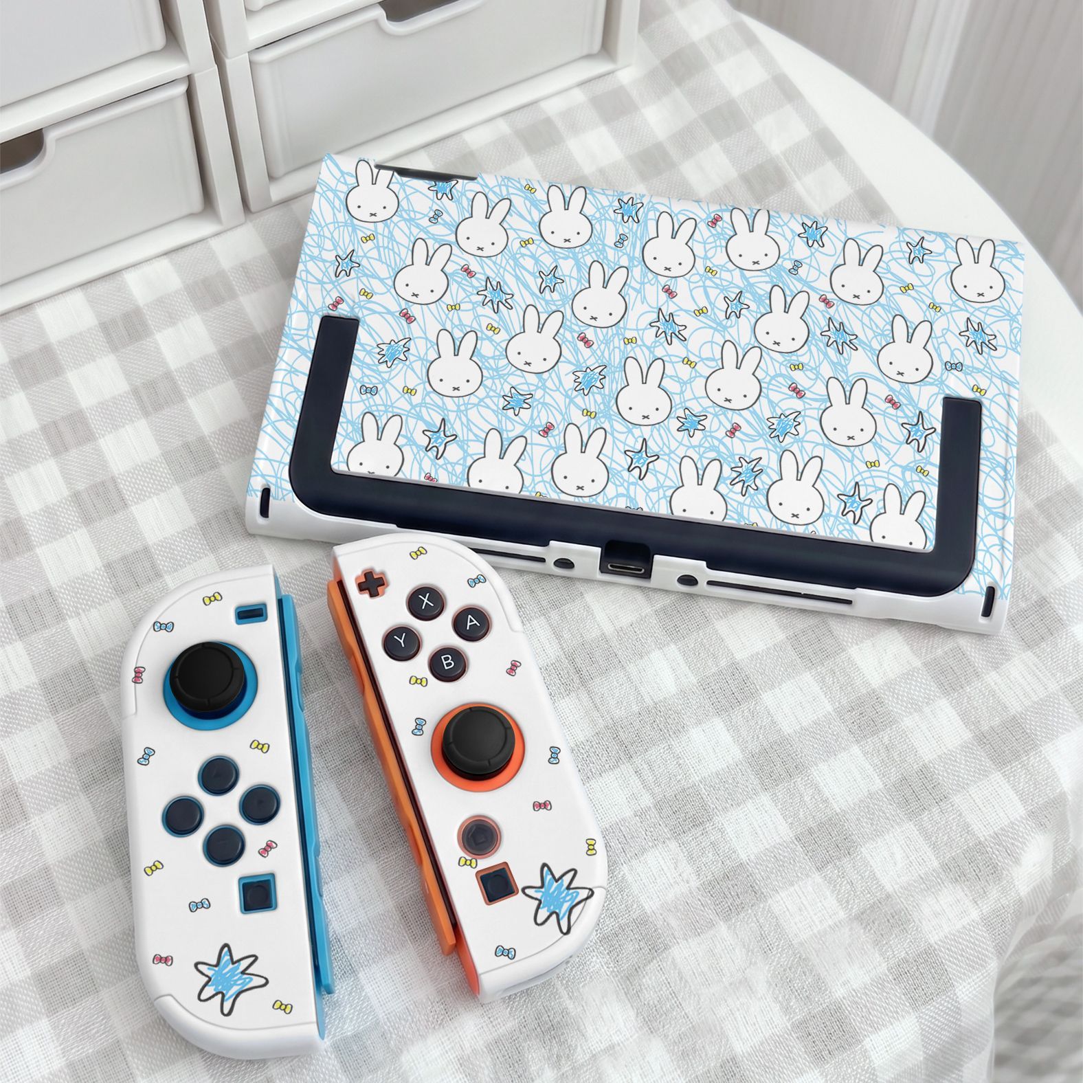 ミッフィー漫画かわいいスプリットスイッチ保護ケースOLED保 - Thumb Grip Joystick のレビューと価格