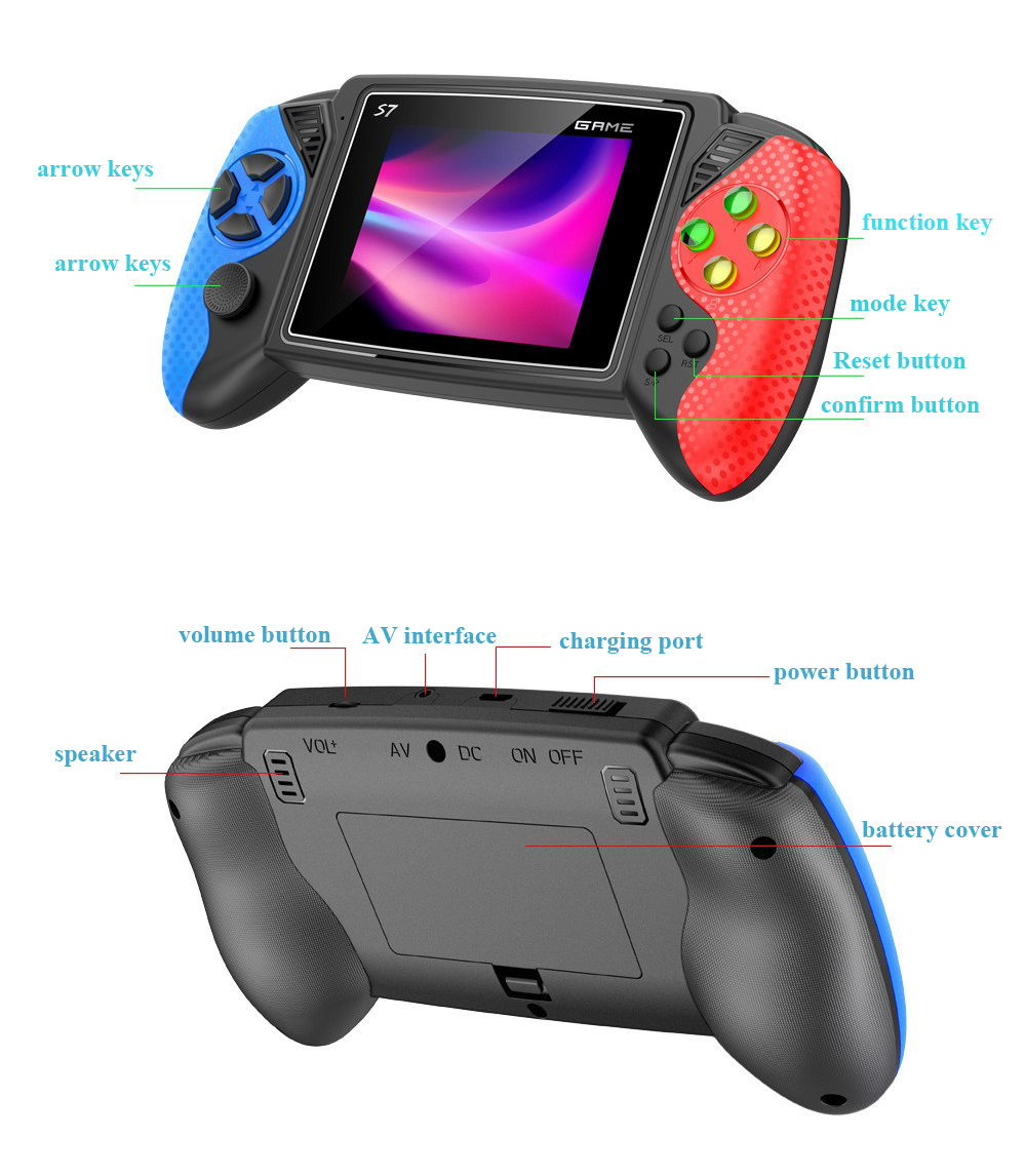 S7 レトロハンドヘルドゲーム機 3.5インチ液晶画面 62 - Gaming Console Handheld Retro のレビューと価格