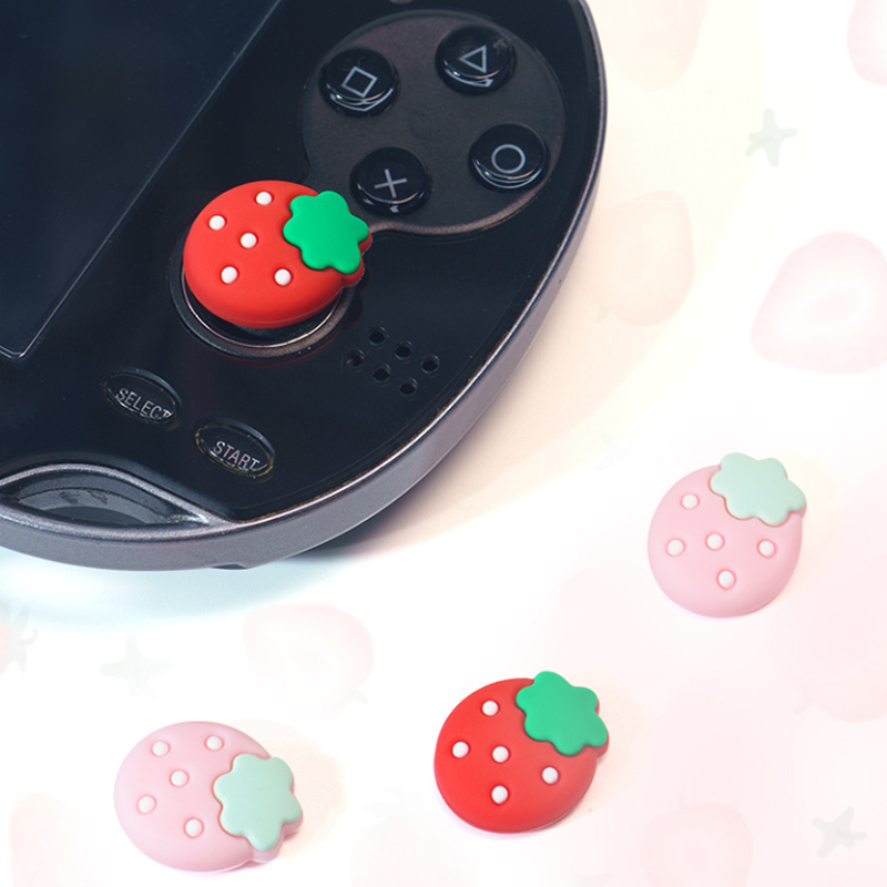 4 個イチゴソフト親指スティックグリップキャップジョイスティ - Thumb Grip Joystick のレビューと価格