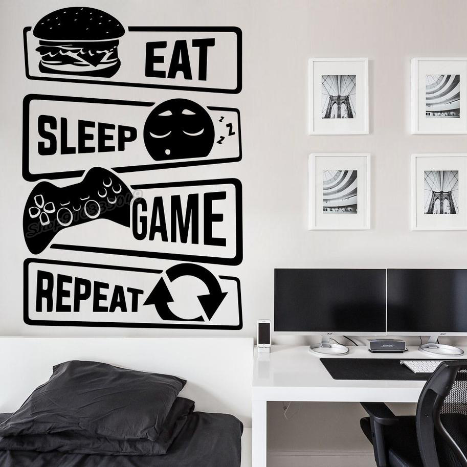 食べるゲーム繰り返しゲーマー壁ステッカーゲームbattles - Gaming Console Wallpaper のレビューと価格