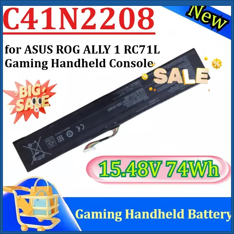 新しいC41N2208 15.48V 74Wh大容量拡張バッ - Gaming Console Rog Ally のレビューと価格