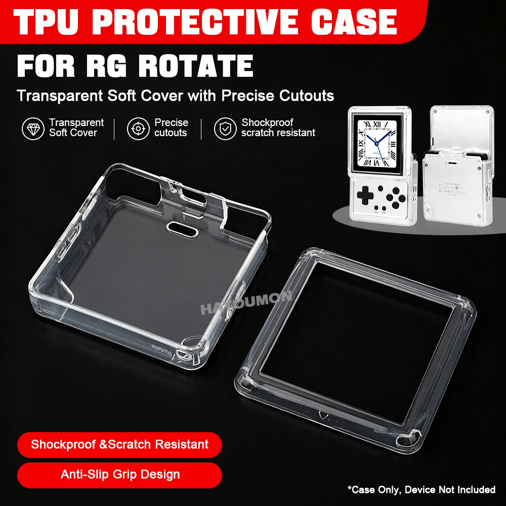 クリアブラック TPU ゲームコンソールケース Anbern - Gaming Console Anbernic のレビューと価格